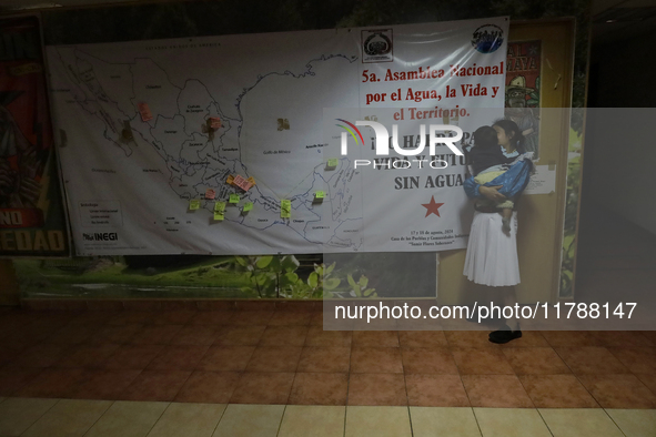 Women from the displaced Otomi community hold a political and cultural event at the House of Indigenous Peoples and Communities (ya nghu ya...