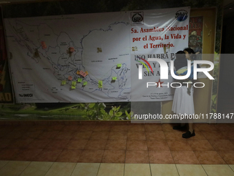 Women from the displaced Otomi community hold a political and cultural event at the House of Indigenous Peoples and Communities (ya nghu ya...