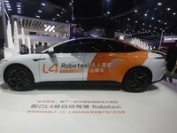 An IM L4 driverless Robotaxi is at the Guangzhou Auto Show in Zhuhai, Guangzhou province, China, on November 15, 2024. (