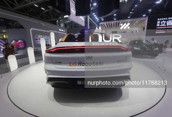 An IM L4 driverless Robotaxi is at the Guangzhou Auto Show in Zhuhai, Guangzhou province, China, on November 15, 2024. 