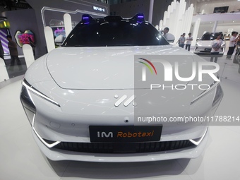 An IM L4 driverless Robotaxi is at the Guangzhou Auto Show in Zhuhai, Guangzhou province, China, on November 15, 2024. (