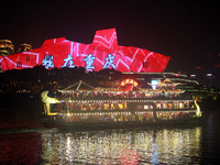 Tourists visit the Hong Ya Dong scenic area in Chongqing, China, on November 7, 2024. (