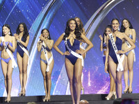 Miss Canada Ashley Callingbull participates in The 73rd Miss Universe Pageant Competition show at Mexico City Arena in Mexico City, Mexico,...