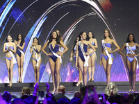 Miss Canada Ashley Callingbull participates in The 73rd Miss Universe Pageant Competition show at Mexico City Arena in Mexico City, Mexico,...