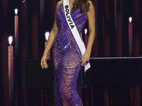 Miss Bolivia Juliana Barrientos participates in the 73rd Miss Universe Pageant Competition show at Mexico City Arena in Mexico City, Mexico,...