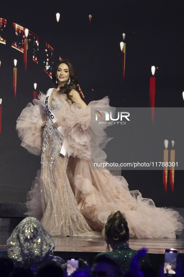 Miss Mexico Maria Fernanda Beltran participates in the 73rd Miss Universe Pageant Competition show at Mexico City Arena in Mexico City, Mexi...