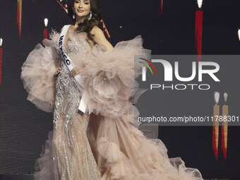 Miss Mexico Maria Fernanda Beltran participates in the 73rd Miss Universe Pageant Competition show at Mexico City Arena in Mexico City, Mexi...