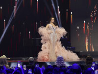 Miss Mexico Maria Fernanda Beltran participates in the 73rd Miss Universe Pageant Competition show at Mexico City Arena in Mexico City, Mexi...