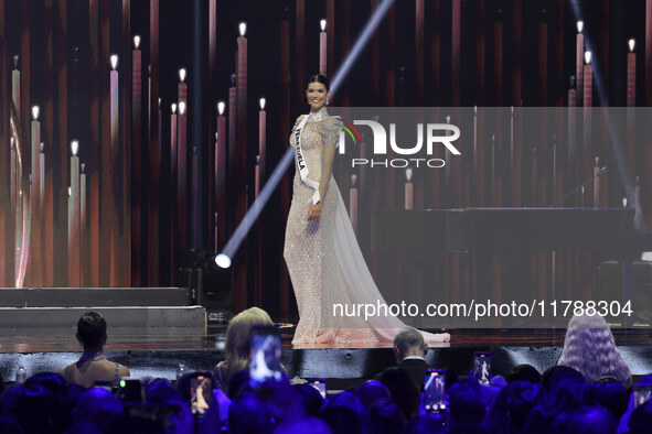 Miss Venezuela Ileana Marquez participates in The 73rd Miss Universe Pageant Competition show at Mexico City Arena in Mexico City, Mexico, o...