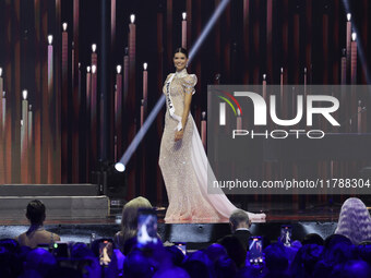 Miss Venezuela Ileana Marquez participates in The 73rd Miss Universe Pageant Competition show at Mexico City Arena in Mexico City, Mexico, o...