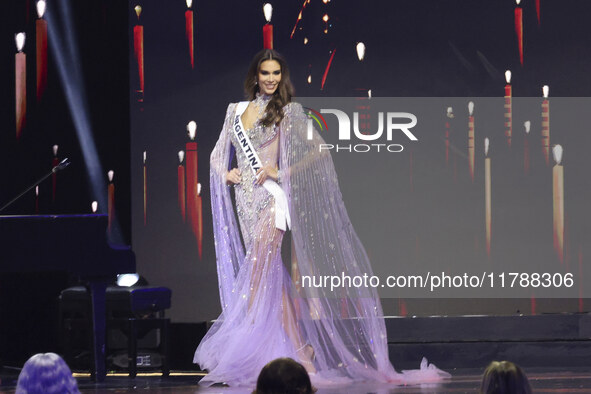 Miss Argentina Magali Benejam participates in The 73rd Miss Universe Pageant Competition show at Mexico City Arena in Mexico City, Mexico, o...