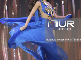 Miss Puerto Rico Jennifer Colin participates in The 73rd Miss Universe Pageant Competition show at Mexico City Arena in Mexico City, Mexico,...