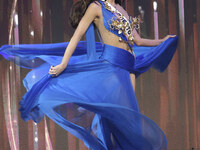 Miss Puerto Rico Jennifer Colin participates in The 73rd Miss Universe Pageant Competition show at Mexico City Arena in Mexico City, Mexico,...