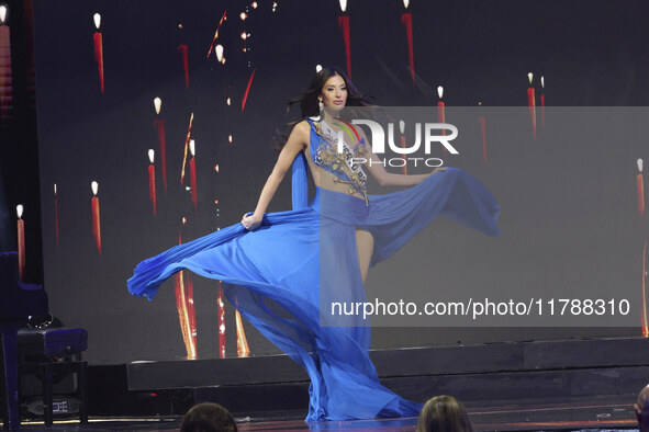 Miss Puerto Rico Jennifer Colin participates in The 73rd Miss Universe Pageant Competition show at Mexico City Arena in Mexico City, Mexico,...