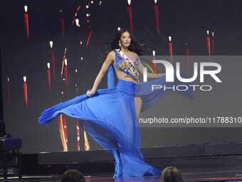 Miss Puerto Rico Jennifer Colin participates in The 73rd Miss Universe Pageant Competition show at Mexico City Arena in Mexico City, Mexico,...