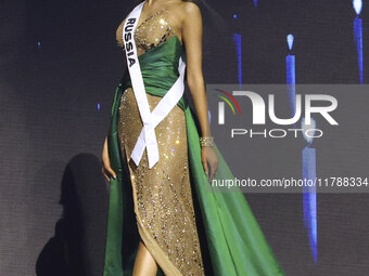 Miss Russia Valentina Alekseeva participates in The 73rd Miss Universe Pageant Competition show at Mexico City Arena in Mexico City, Mexico,...