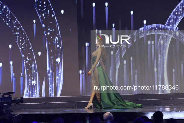 Miss Russia Valentina Alekseeva participates in The 73rd Miss Universe Pageant Competition show at Mexico City Arena in Mexico City, Mexico,...