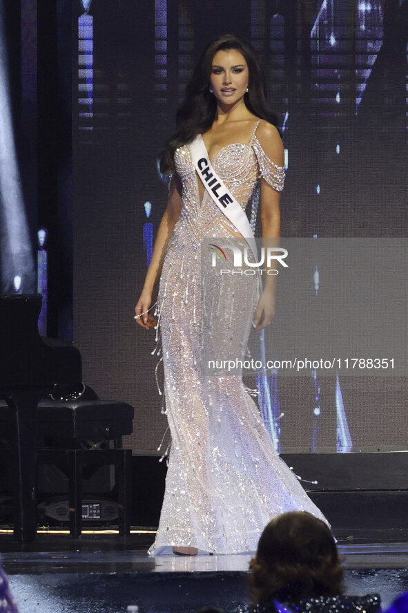 Miss Chile Emilia Dides participates in the 73rd Miss Universe Pageant Competition show at Mexico City Arena in Mexico City, Mexico, on Nove...