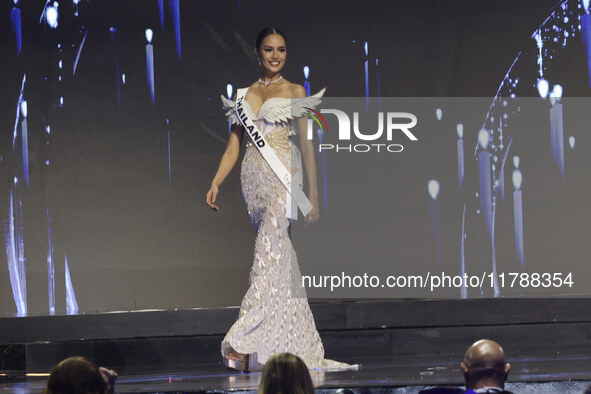 Miss Thailand Opal Suchata Chuangsri participates in the 73rd Miss Universe Pageant Competition show at Mexico City Arena in Mexico City, Me...