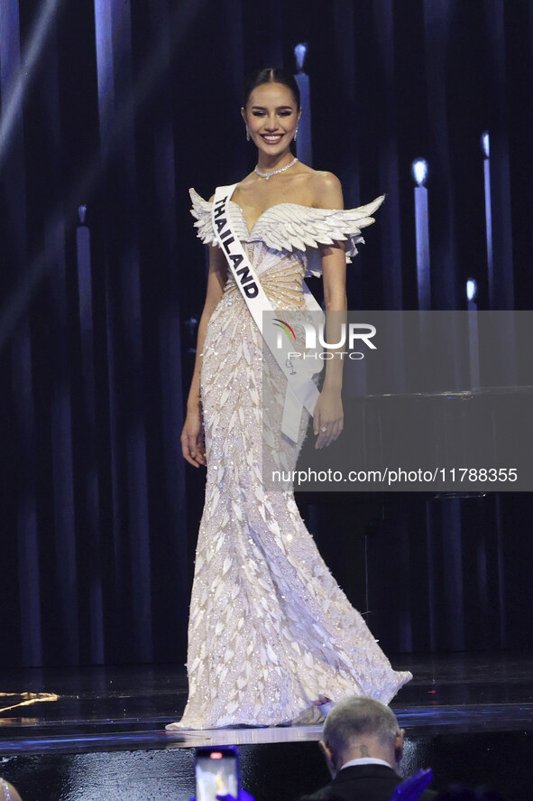 Miss Thailand Opal Suchata Chuangsri participates in the 73rd Miss Universe Pageant Competition show at Mexico City Arena in Mexico City, Me...