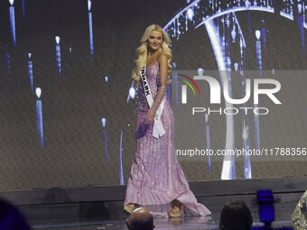 Miss Denmark Victoria Kjaer Theilvig participates in the 73rd Miss Universe Pageant Competition show at Mexico City Arena in Mexico City, Me...