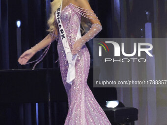 Miss Denmark Victoria Kjaer Theilvig participates in the 73rd Miss Universe Pageant Competition show at Mexico City Arena in Mexico City, Me...