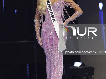 Miss Denmark Victoria Kjaer Theilvig participates in the 73rd Miss Universe Pageant Competition show at Mexico City Arena in Mexico City, Me...