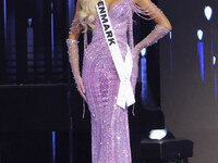 Miss Denmark Victoria Kjaer Theilvig participates in the 73rd Miss Universe Pageant Competition show at Mexico City Arena in Mexico City, Me...