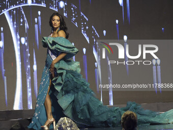 Miss Canada Ashley Callingbull participates in The 73rd Miss Universe Pageant Competition show at Mexico City Arena in Mexico City, Mexico,...