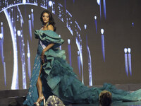 Miss Canada Ashley Callingbull participates in The 73rd Miss Universe Pageant Competition show at Mexico City Arena in Mexico City, Mexico,...