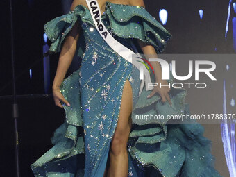 Miss Canada Ashley Callingbull participates in The 73rd Miss Universe Pageant Competition show at Mexico City Arena in Mexico City, Mexico,...