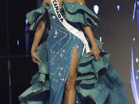 Miss Canada Ashley Callingbull participates in The 73rd Miss Universe Pageant Competition show at Mexico City Arena in Mexico City, Mexico,...