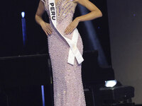 Miss Peru, Tatiana Calmell, participates in the 73rd Miss Universe Pageant Competition show at Mexico City Arena in Mexico City, Mexico, on...