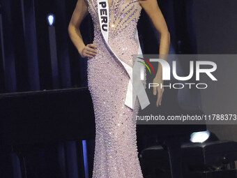 Miss Peru, Tatiana Calmell, participates in the 73rd Miss Universe Pageant Competition show at Mexico City Arena in Mexico City, Mexico, on...