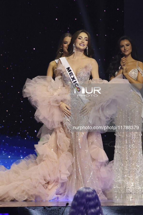 Miss Mexico Maria Fernanda Beltran participates in the 73rd Miss Universe Pageant Competition show at Mexico City Arena in Mexico City, Mexi...