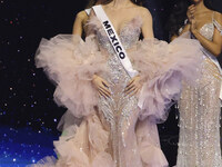 Miss Mexico Maria Fernanda Beltran participates in the 73rd Miss Universe Pageant Competition show at Mexico City Arena in Mexico City, Mexi...