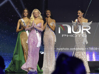 Miss Denmark Victoria Kjaer Theilvig participates in the 73rd Miss Universe Pageant Competition show at Mexico City Arena in Mexico City, Me...