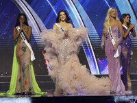 (L-R) Miss Nigeria Chidimma Adetshina, Miss Mexico Maria Fernanda Beltran, and Miss Denmark Victoria Kjaer Theilvig participate in The 73rd...