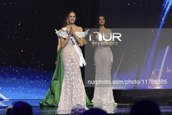 Miss Thailand Opal Suchata Chuangsri participates in the 73rd Miss Universe Pageant Competition show at Mexico City Arena in Mexico City, Me...