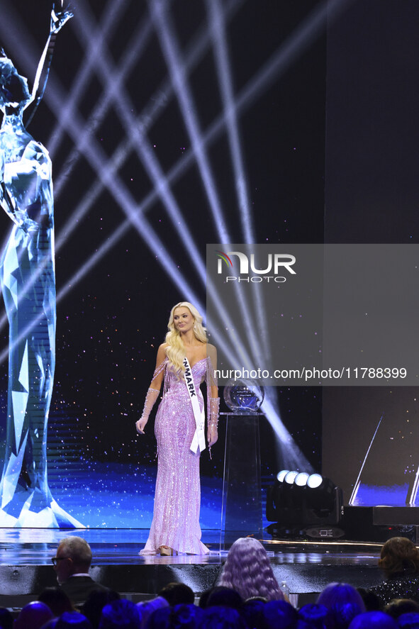 Miss Denmark Victoria Kjaer Theilvig participates in the 73rd Miss Universe Pageant Competition show at Mexico City Arena in Mexico City, Me...