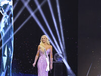 Miss Denmark Victoria Kjaer Theilvig participates in the 73rd Miss Universe Pageant Competition show at Mexico City Arena in Mexico City, Me...