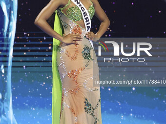 Miss Nigeria Chidimma Adetshina participates in the 73rd Miss Universe Pageant Competition show at Mexico City Arena in Mexico City, Mexico,...