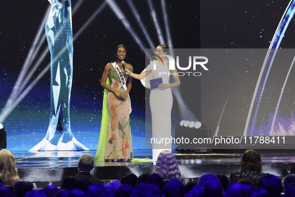 Miss Nigeria Chidimma Adetshina participates in the 73rd Miss Universe Pageant Competition show at Mexico City Arena in Mexico City, Mexico,...