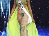 Miss Nigeria Chidimma Adetshina participates in the 73rd Miss Universe Pageant Competition show at Mexico City Arena in Mexico City, Mexico,...