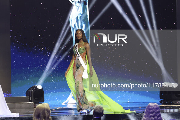 Miss Nigeria Chidimma Adetshina participates in the 73rd Miss Universe Pageant Competition show at Mexico City Arena in Mexico City, Mexico,...