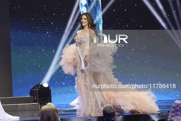 Miss Mexico Maria Fernanda Beltran participates in the 73rd Miss Universe Pageant Competition show at Mexico City Arena in Mexico City, Mexi...