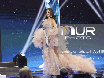 Miss Mexico Maria Fernanda Beltran participates in the 73rd Miss Universe Pageant Competition show at Mexico City Arena in Mexico City, Mexi...