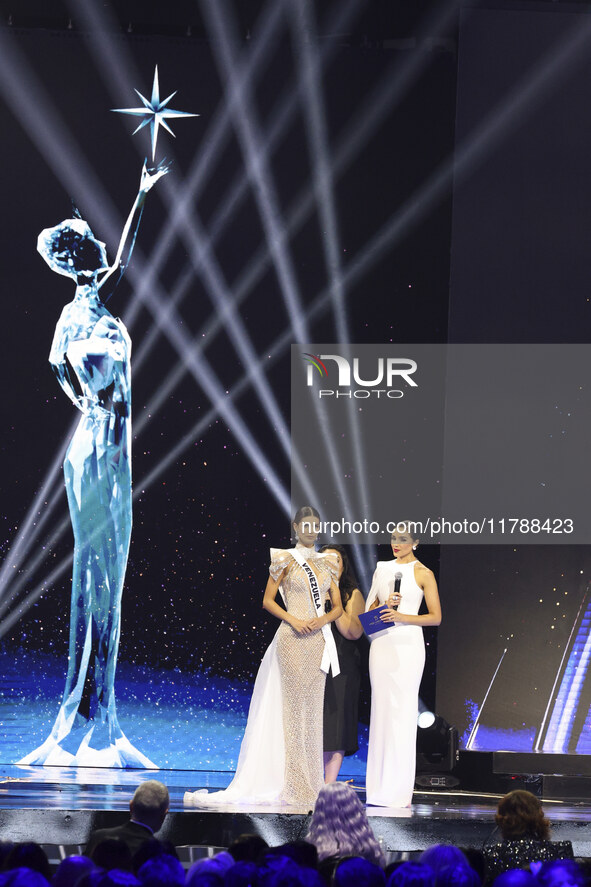 Miss Venezuela Ileana Marquez participates in the 73rd Miss Universe Pageant Competition show at Mexico City Arena in Mexico City, Mexico, o...