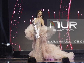 Miss Mexico Maria Fernanda Beltran participates in the 73rd Miss Universe Pageant Competition show at Mexico City Arena in Mexico City, Mexi...