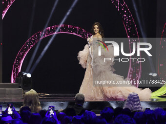 Miss Mexico Maria Fernanda Beltran participates in the 73rd Miss Universe Pageant Competition show at Mexico City Arena in Mexico City, Mexi...